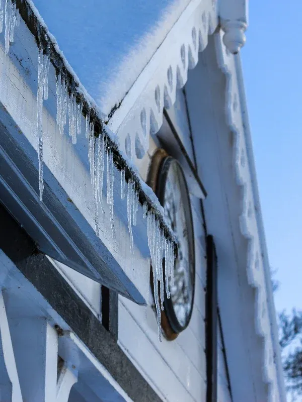 Roof with snow on it.