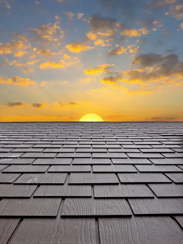 Sunrise over a roof.